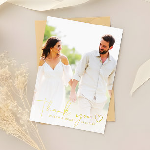 Foto-Overlay Goldfolie Script Danksagungskarten Folieneinladung