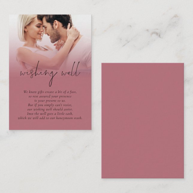 Foto Overlay Hochzeit Rose Gold Schwarze Wünsche g Begleitkarte (Vorne/Hinten)