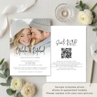 Foto-Overlay Informelle Schrift QR-Code Hochzeit