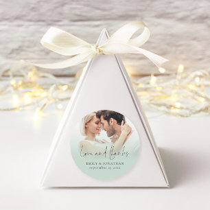 Foto Overlay-Liebe dank Script-Hochzeit Runder Aufkleber