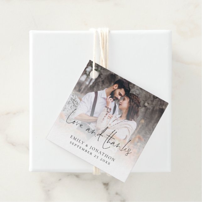 Foto Overlay-Liebe und Dankeschön-Script-Hochzeit Geschenkanhänger (Beispiel)