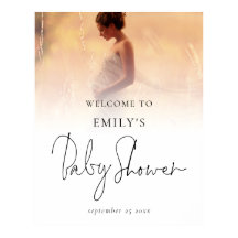 Foto Overlay Modernes Skript Begrüßungsdusche Baby