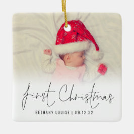 Foto Overlay Name Datum Baby First Christmas Cerea Keramikornament
