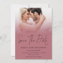 Foto Overlay QR Rose Gold Black Script Hochzeit Save The Date