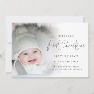 Foto Overlay Script Baby First Christmas Feiertagskarte