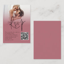 Foto Overlay Script QR Rose Gold Wedding RSVP