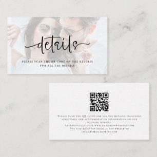 Foto Overlay-Skript QR-Code Hochzeitdetails Begleitkarte