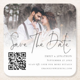 Foto-Overlay-Skript QR-Code Hochzeitssache Speiche Rechteckiger Pappuntersetzer