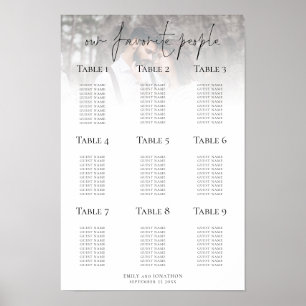 Foto-Overlay-Tabelle für druckbare Hochzeitssitze Poster