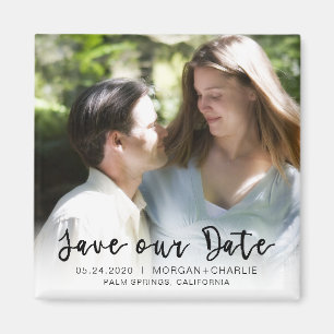 Foto Overlay Typografie Save the Date Magnet