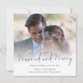 Foto Overlay Verheiratet und frohe Weihnachten Mitteilungskarte