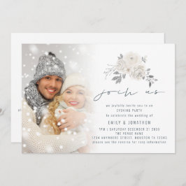 Foto Overlay White Floral Join Us Abend Wedding Einladung