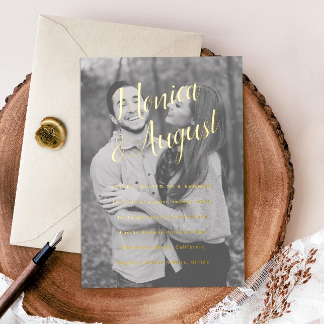 Foto Paare Duschbeteiligung Gold Party Folieneinladung (Von Creator hochgeladen)