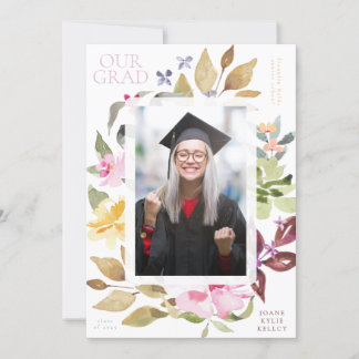 Foto Painted Florals School Graduate Ankündigung