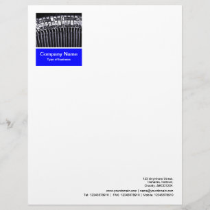 Foto-Panel - Blau - Schreibmaschine Briefbogen
