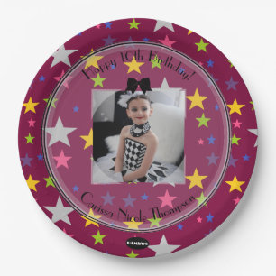 Foto Papierplatten Stars Geburtstagsplatte HAMbWG Pappteller