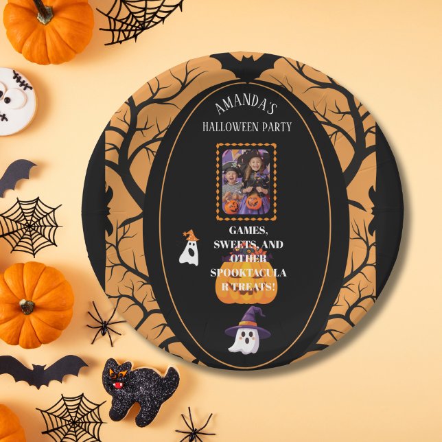 Foto-Party Einladung mit Trick-oder-Leckerei Pappteller (Von Creator hochgeladen)