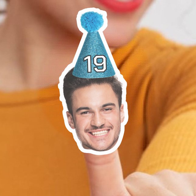 Foto-Party für individuelle Gesichter zum Geburtst Aufkleber (Von Creator hochgeladen)