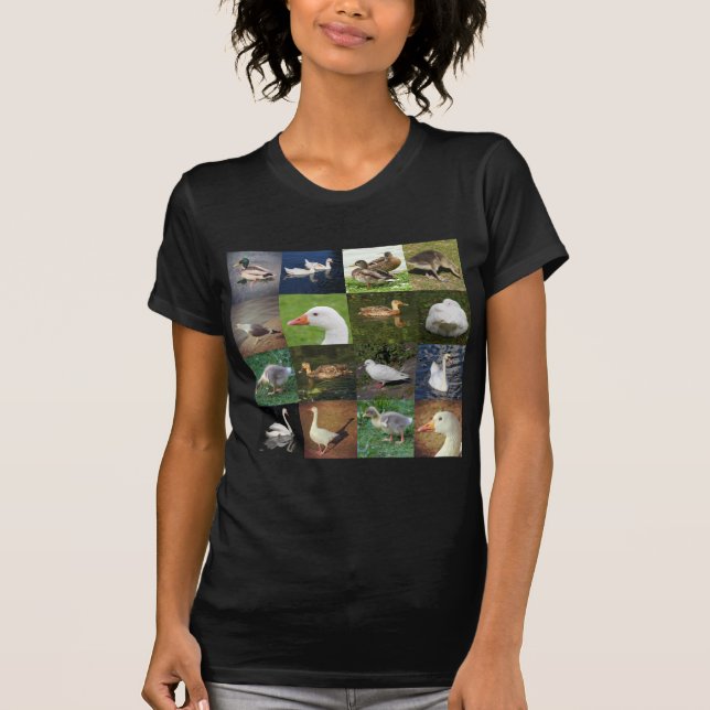 Foto-Patchwork-Quadrat - Vögel T-Shirt (Vorderseite)