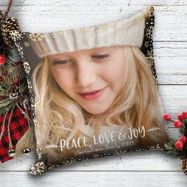 Foto Peace Liebe Jos Gold Snowflakes Bold modern Kissen