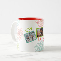 Foto Peace Liebe Joy Snowflake Tasse