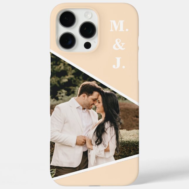 Foto Peach Monogramm Case-Mate iPhone Hülle (Rückseite)