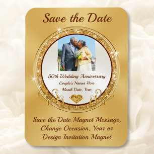 Foto-Personalisiert, 50. Hochzeitstag - Termin vor Magnet