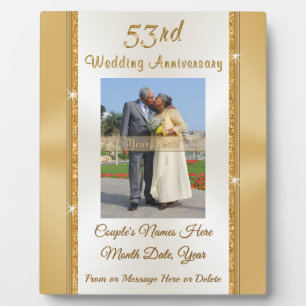 Foto Personalisiert 53. Hochzeitstag Geschenk Fotoplatte