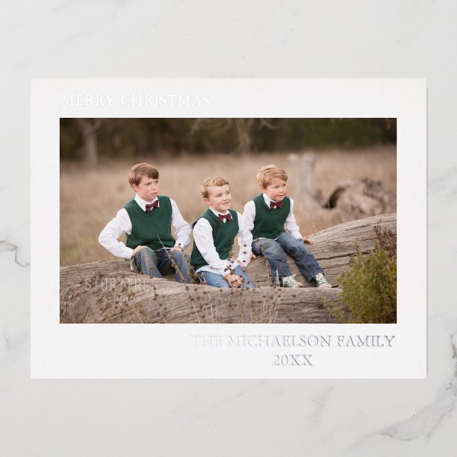 Foto Personalisiert Folien Feiertagspostkarte (Vorderseite)