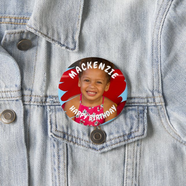 Foto Personalisiert Geburtstag Button (Beispiel)