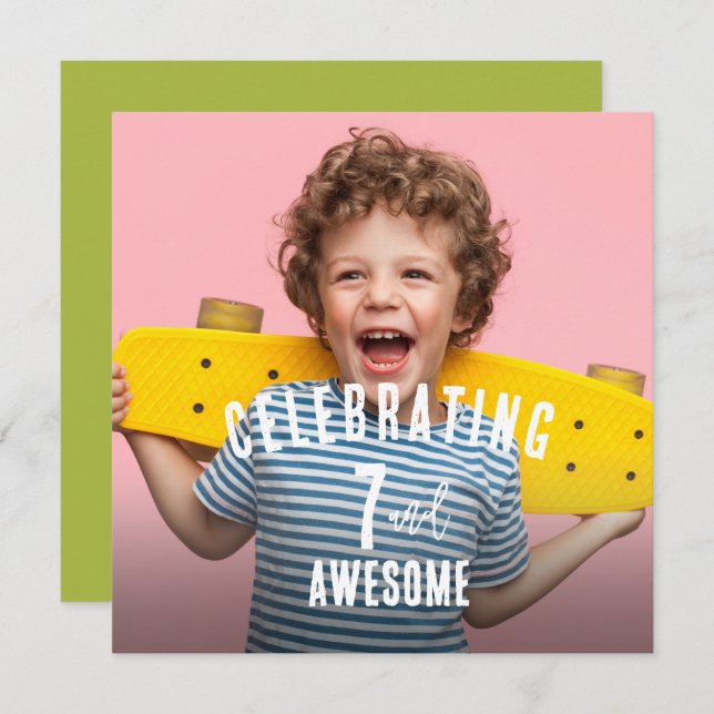 Foto Personalisiert Geburtstag Einladung (Vorne/Hinten)