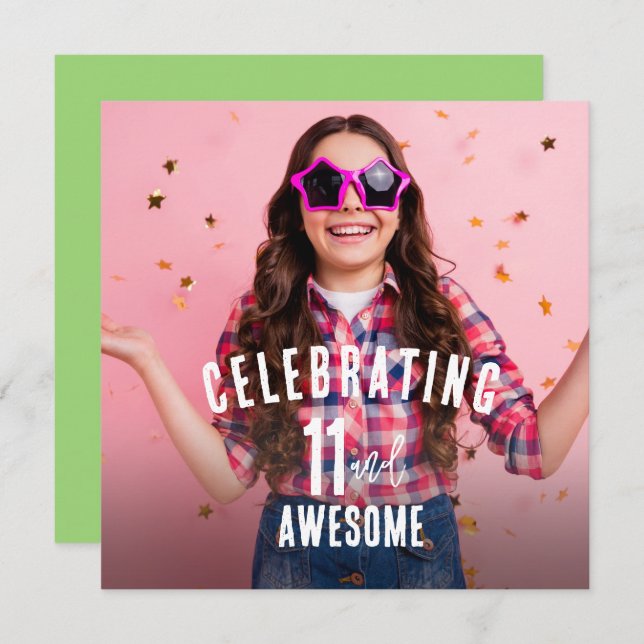 Foto Personalisiert Geburtstag Einladung (Vorne/Hinten)