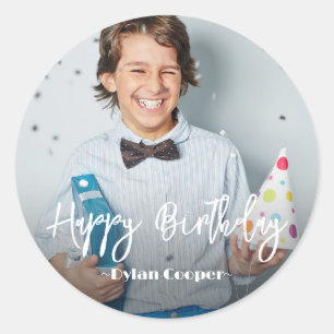 Foto Personalisiert Geburtstag Runder Aufkleber