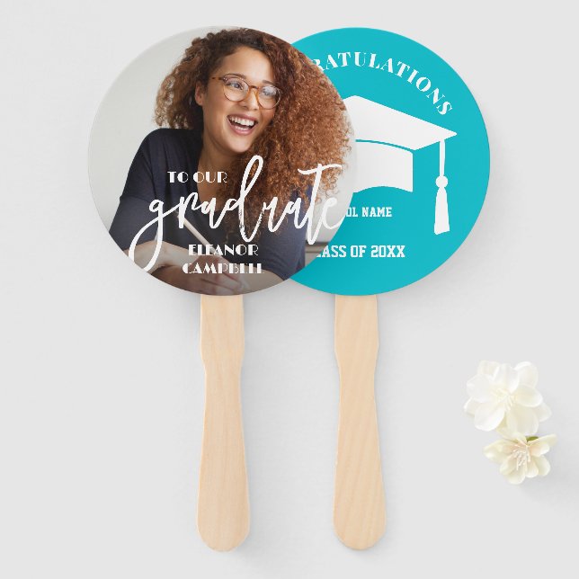 Foto Personalisiert Graduate Hand Fan Fächer (Vorne und Hinten)