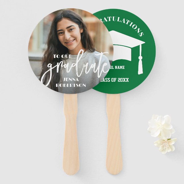 Foto Personalisiert Graduate Hand Fan Fächer (Vorne und Hinten)