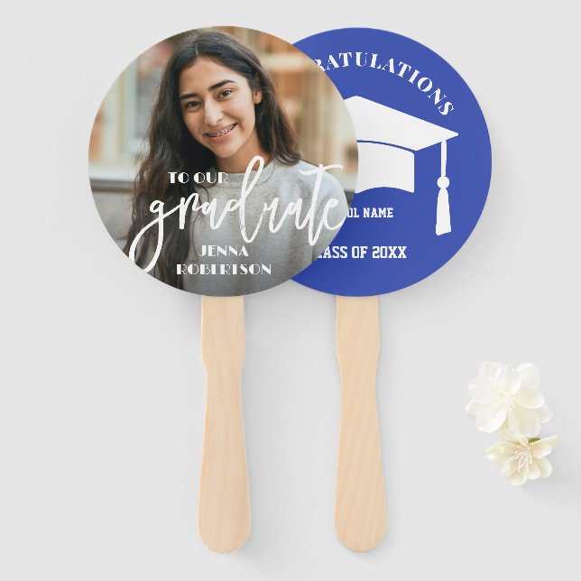 Foto Personalisiert Graduate Hand Fan Fächer (Vorne und Hinten)
