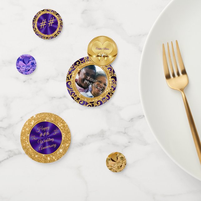 Foto Personalisiert Jubiläumskonfetti, jedes Jahr Konfetti (Gruppe)