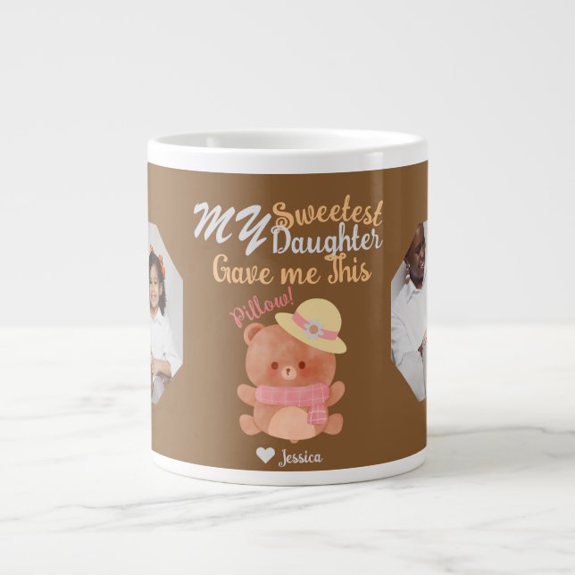 Foto "personalisiert Mama & Sweetest Daughter" Jumbo-Tasse (Vorderseite)