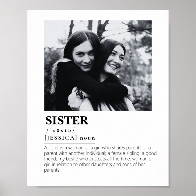 Foto "personalisiert Sister Definition" Poster (Vorne)