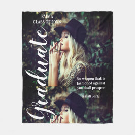 Foto Personalisiert Text Graduate Bible Scripting Fleecedecke