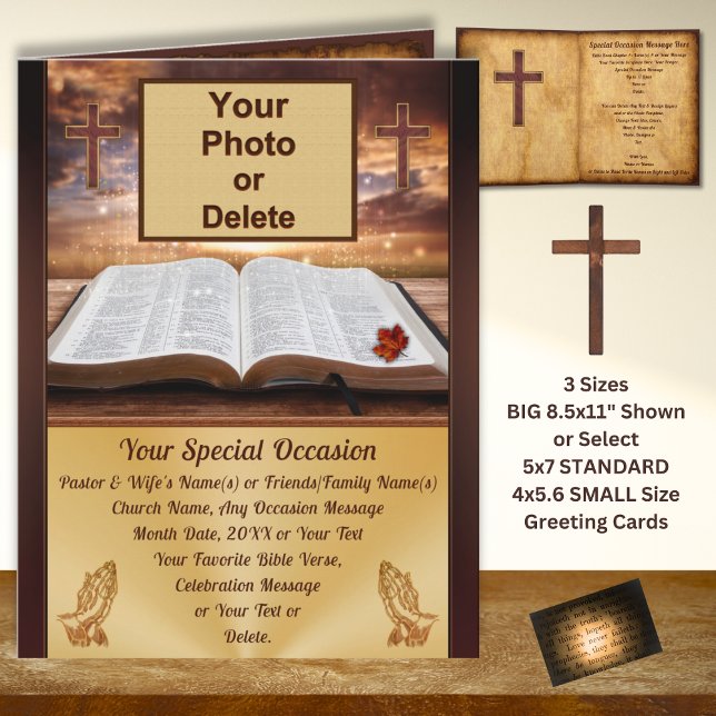 Foto, Personalisierte Karten für Pastoren, Freunde (Personalized, Appreciation Card for Pastor and Wife, with Your, pastor appreciation card messages. )