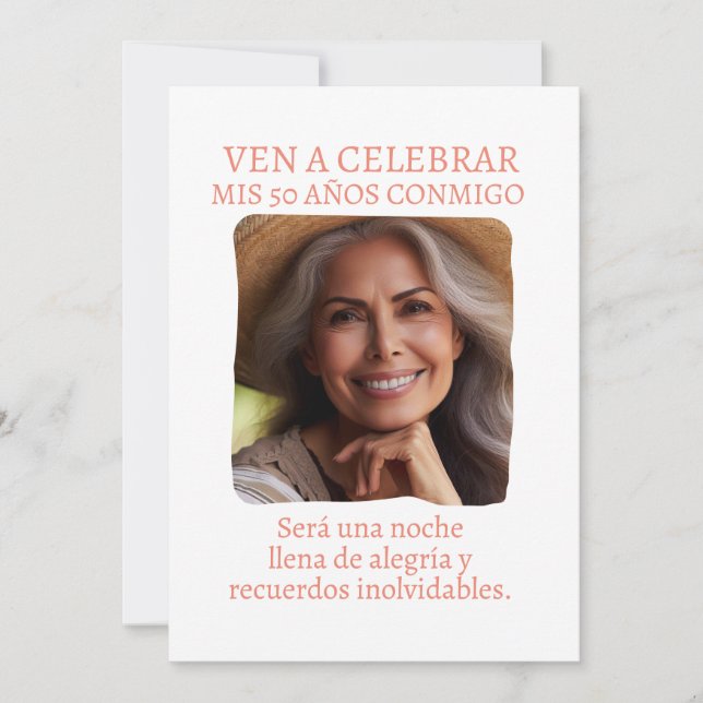 Foto Personalizada Invitación de 50 Años Einladung (Vorderseite)