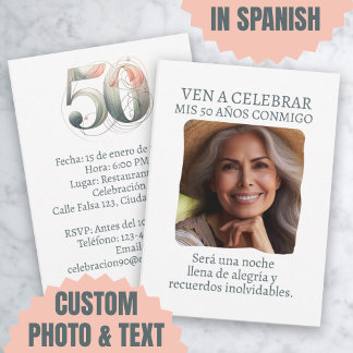 Foto Personalizada Invitación de 50 Años Einladung
