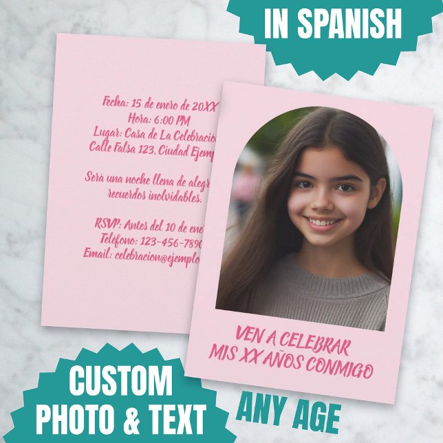 Foto Personalizada Invitación de Cumpleaños Einladung (Foto Personalizada Fiesta de Cumpleaños Invitation)