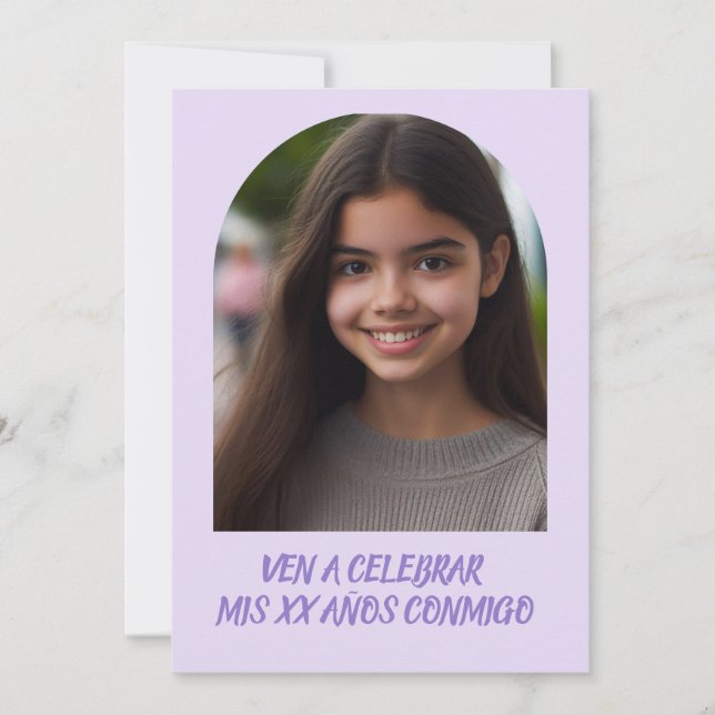 Foto Personalizada Invitación de Cumpleaños Einladung (Vorderseite)