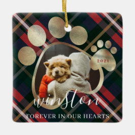 Foto Pet drucken Kariert Pet Name Memorandum Roter Keramikornament