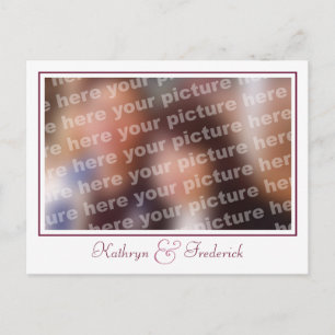 Foto Pflaume Hochzeit speichern Sie das Datum Post Ankündigungspostkarte