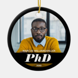 Foto PhD Grad Name Black Abschluss Keramik Orn Keramik Ornament