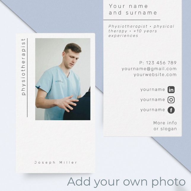 Foto Physiotherapeut Business Card Visitenkarte (Von Creator hochgeladen)