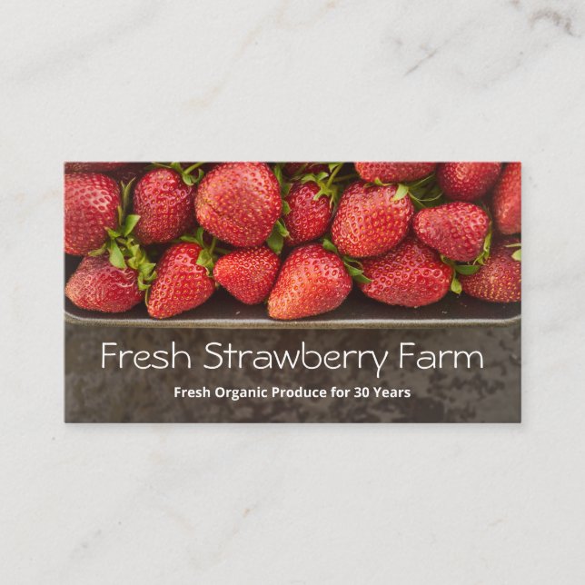 Foto Pick Deine eigene Strawberries Business Card Visitenkarte (Vorderseite)